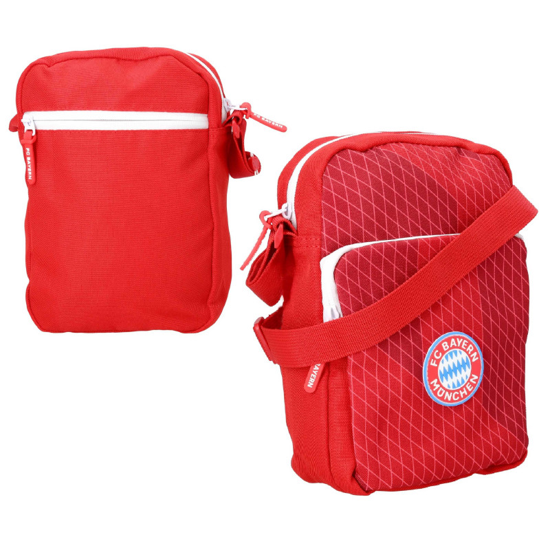 FC Bayern München Stadiontasche - Logo Badge Rubber - Rot | Schultertasche | Tasche | FCB