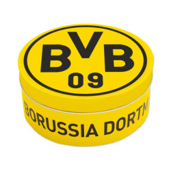 Borussia Dortmund Bonbons in dekorativer Metalldose, Kirsch-Eisbonbon-Geschmack 200 g Hartkaramelle BVB 09