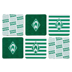 SV Werder Bremen Korkuntersetzer 6er Set grün-weiß | Untersetzer