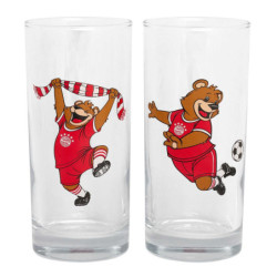 FC Bayern München Glas - Berni  jubelt - 2er-Set Trinkglas Kinderglas FCB