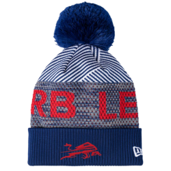 RB Leipzig New Era Kinder Bommelmütze - Dynamischer Bulle - Beanie kids Wintermütze Mütze mit Bommel RBL