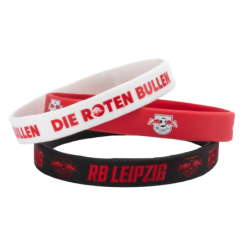 RB Leipzig Armband 3er Set - rot, weiß und schwarz - Silikon Band RBL