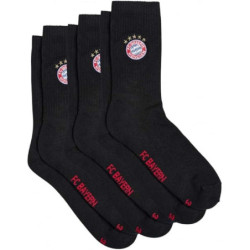 FC Bayern München Crew Socken 3er-Set Größe: 39-42 schwarz 5-Sterne-Sticklogo FCB