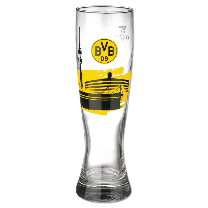Borussia Dortmund Weizenglas, Glas, Bierglas, Weißbierglas, Weizenbierglas
