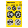 Borussia Dortmund Aufkleberkarte Logo 7er Set schwarz-silber Sticker Aufkleber BVB 09