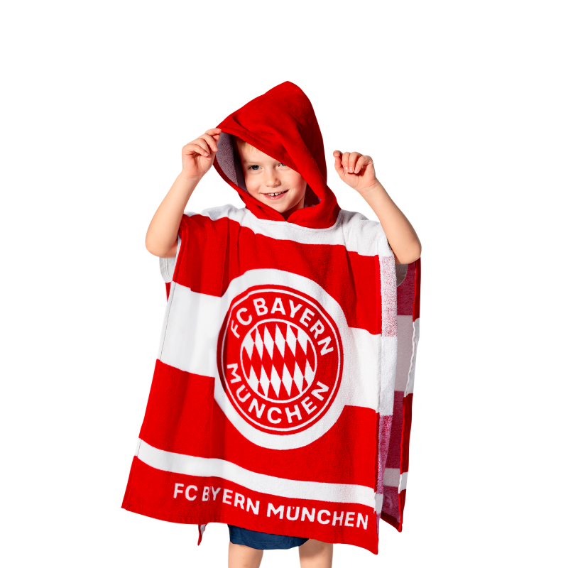 FC Bayern München Badeponcho Kinder | Handtuch mit Kapuze FCB