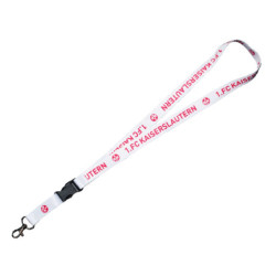 1. FC Kaiserslautern Schlüsselband mit abnehmbarem Schlüsselanhänger | Weiß | Lanyard | Keyholder FCK