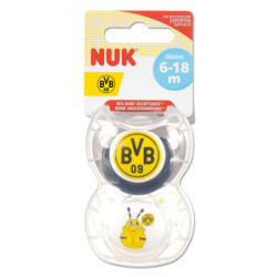 Borussia Dortmund - Schnuller 6-18 Monate - BVB 09 Silikon Sauger 2er-Set