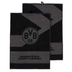 Borussia Dortmund Geschirrtuch 2er Set | Schwarz-Grau | Tuch | BVB 09