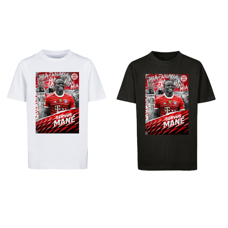 FC Bayern München Kinder T-Shirt - Servus Mané - in Weiß oder Schwarz Shirt FCB - diverse Größen