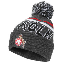 1. FC Köln Bommelmütze - Retro Reflective - anthrazit meliert Mütze mit Bommel | Strickmütze