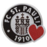 FC St. Pauli Aufnäher - Logo Herz - 8 x 7.5 cm - Aufbügler Patch