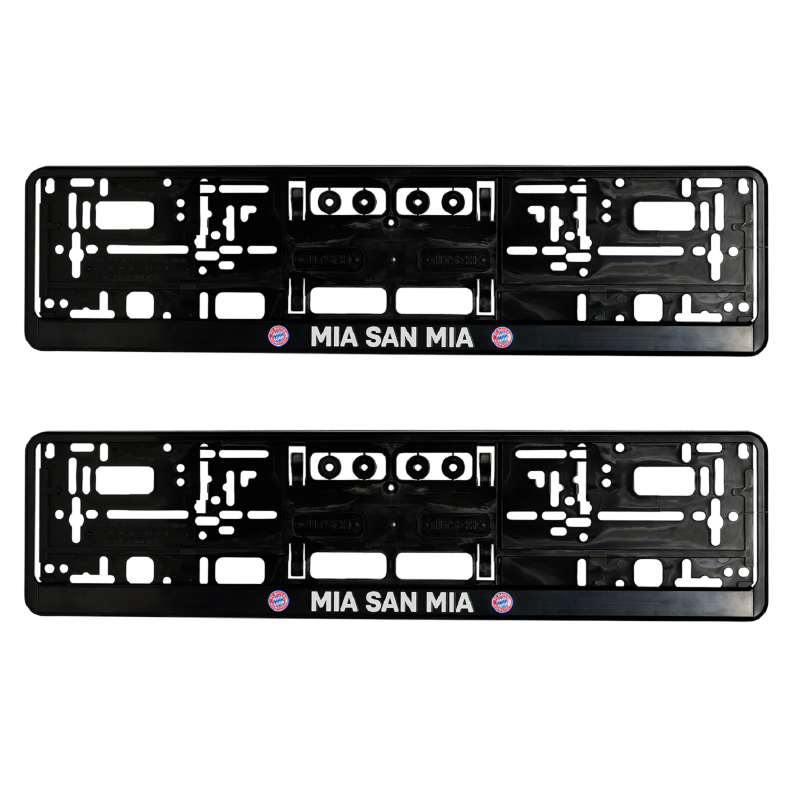 FC Bayern München Kennzeichenverstärker - Mia san mia - 2er Set FCB Nummernschildhalter 3D-Optik