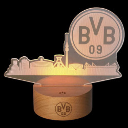 Borussia Dortmund LED Leuchte mit Skyline | Nachtlicht | Lampe BVB 09
