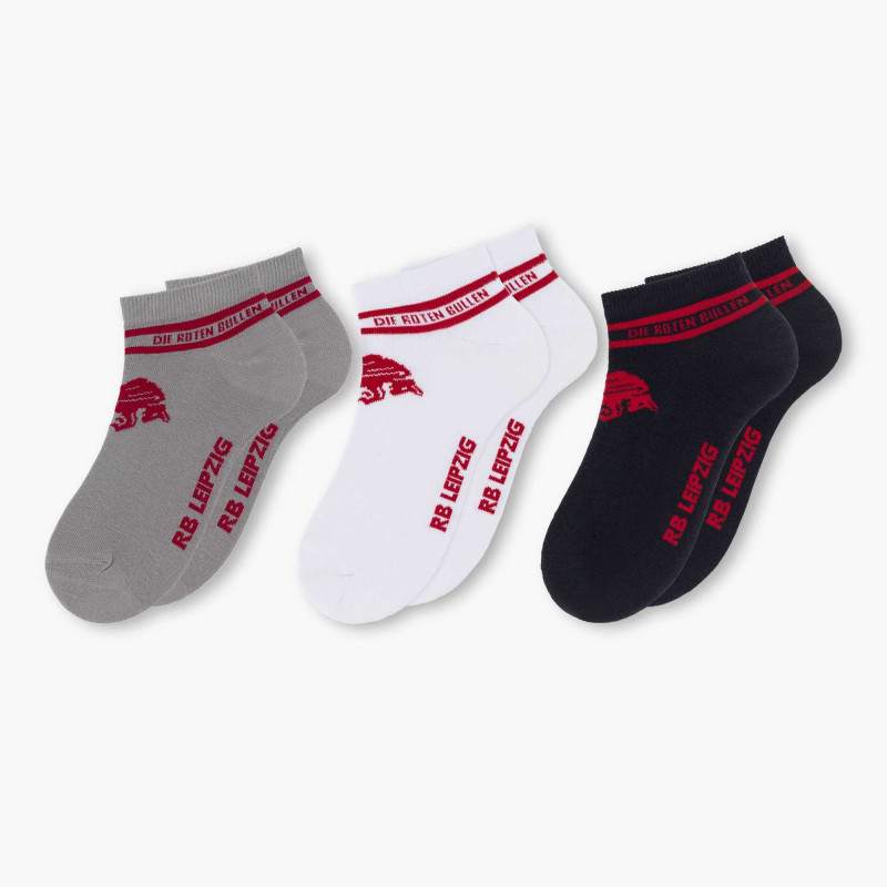 RB Leipzig Sneaker Socken - 3er Set - weiß/schwarz/grau Sneakersocken RBL