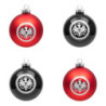 Eintracht Frankfurt Christbaumkugeln - Logo - 4er Set Rot und Schwarz Weihnachtskugeln SGE