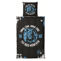 TSV 1860 München Bettwäsche - Löwe - schwarz 2-teilig 135 x 200 cm