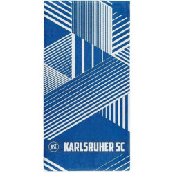 Karlsruher SC Duschtuch - Streifen - blau-weiß | Badetuch | 70 x 140 cm | Strandtuch | KSC