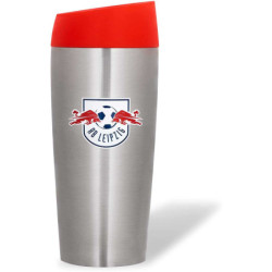 RB Leipzig Club Thermobecher Edelstahl silbern/rot Coffee to go Becher RBL