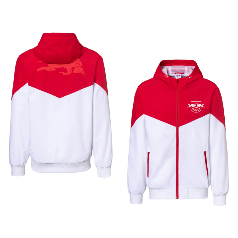 RB Leipzig Windbreaker rot-weiß Kapuzenjacke | Jacke RBL - Größe XS bis 3XL