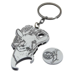 1. FC Köln Schlüsselanhänger Hennes mit Öffner & Einkaufschip Metall Anhänger Keychains