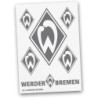 SV Werder Bremen  Aufkleberkarte - Raute - silber Aufkleber Sticker 6-teilig