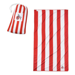1. FC Köln Microfaser Badetuch - Streifen - im Beutel 90 x 160 cm Strandtuch