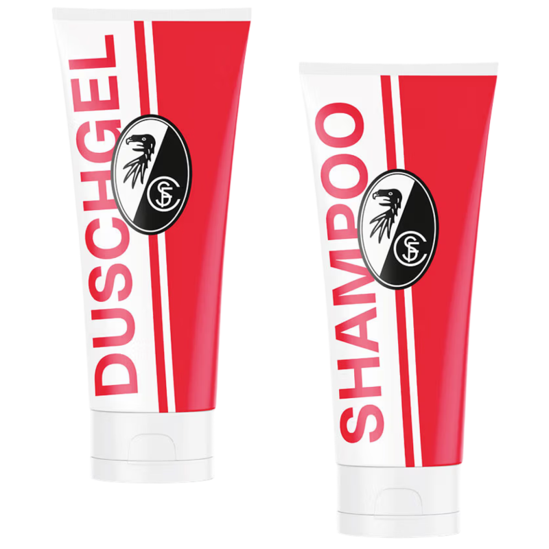 SC Freiburg Pflegeset 2-teilig - Duschgel und Shampoo - je 200 ml Tube SCF