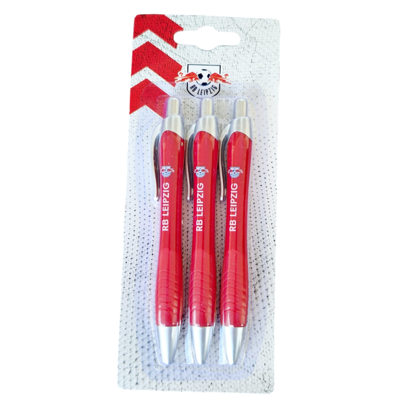 RB Leipzig Kugelschreiber 3er Set - Logo - ROT | Kuli | Stift | RBL