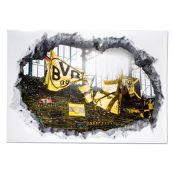 Borussia Dortmund 3D Wandtattoo - Fahnenmeer - Wandsticker Stadionmotiv BVB 09