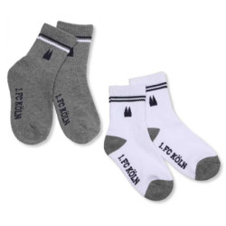 1. FC Köln Kinder Sportsocken - College - grau-weiß 2er Set Socken - diverse Größen