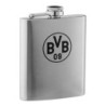Borussia Dortmund Flachmann - Logo - silber | Taschenflasche | Edelstahl | Flasche | BVB 09