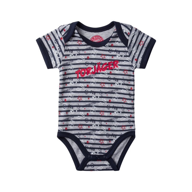 FC Bayern München Baby Body - Torjäger - blau/grau Kurzarm Bodie FCB - diverse Größen