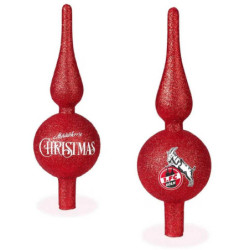 1. FC Köln Weihnachtsbaumspitze - Rot Glitzer - Christbaum Schmuck ca. 25 cm Weihnachts Deko