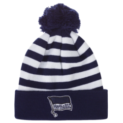 Hertha BSC Berlin Bommelmütze - Streifen - navy-weiß | Mütze mit Bommel | Strickmütze | HBSCB