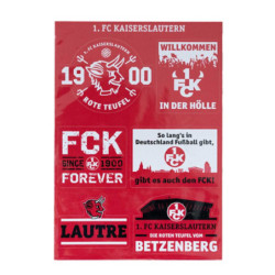 1.FC Kaiserslautern Aufkleberbogen - Die Roten Teufel - 6 Motive Aufkleber Sticker FCK