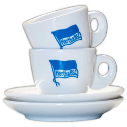 Hertha BSC Berlin Espresso Tasse - Logo - weiß | 2er Set | Kaffeetasse | HBSCB