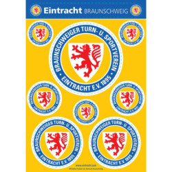 Eintracht Braunschweig Aufkleberbogen A5 - Logo - 9er Set Aufkleber Sticker BTSV