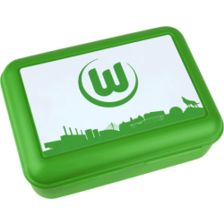 VfL Wolfsburg Brotdose - Skyline - grün | Lunchbox | Vesperbox | Frühstücksdose