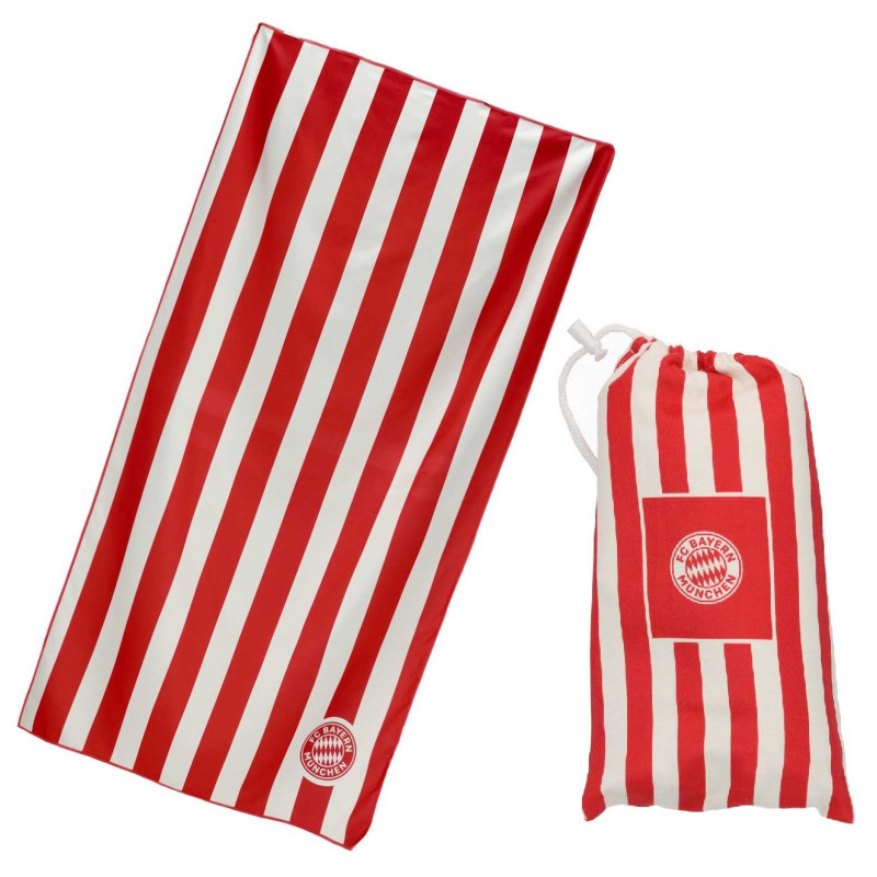FC Bayern München Microfaser Strandtuch  - Streifen - im Beutel 90 x 160 cm FCB