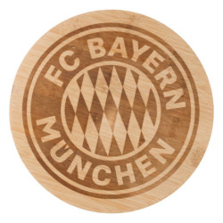 FC Bayern München Brotzeitbrettchen - Logo - rund Bambus Schneidebrett Frühstücksbrett FCB