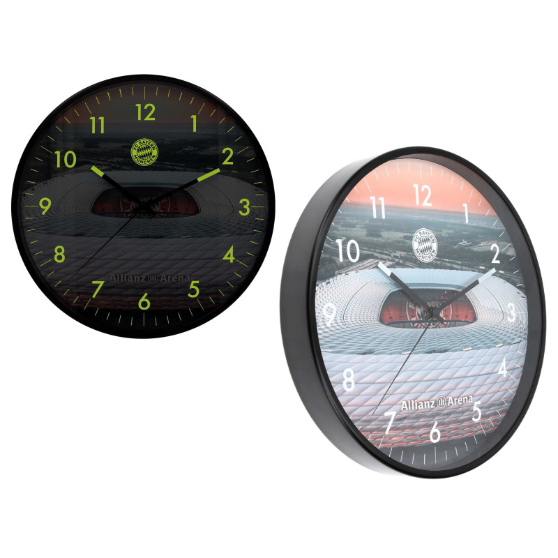FC Bayern München Wanduhr Glow in the dark | Uhr | Allianz Arena | nachtleuchtend | FCB