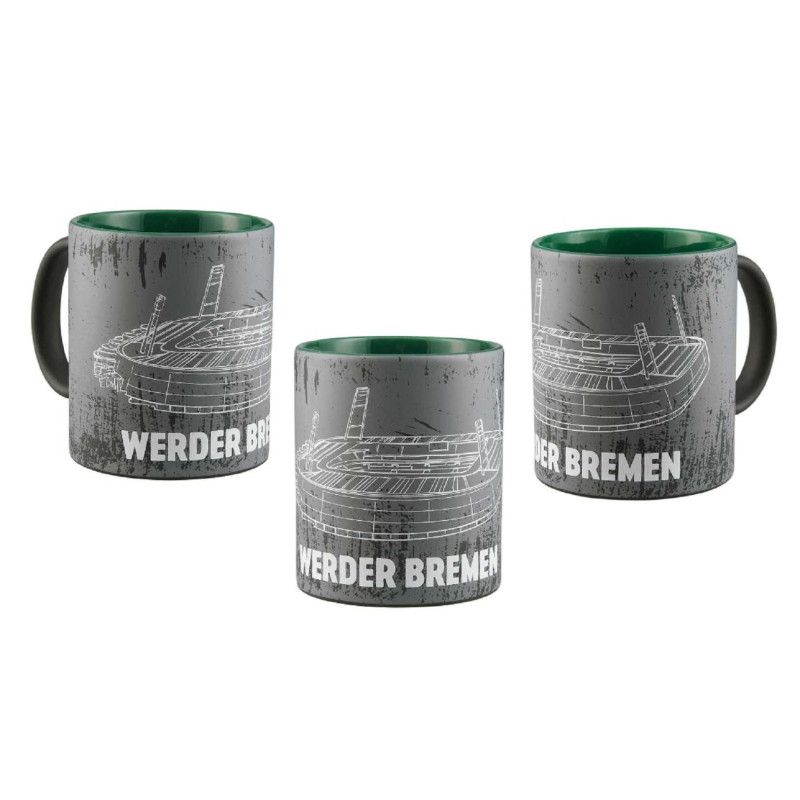 SV Werder Bremen Tasse - Softtouch - grau/grün Kaffetasse | Becher