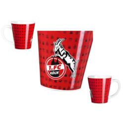 1. FC Köln Tasse - Allover - rot Kaffeebecher Kaffeetasse