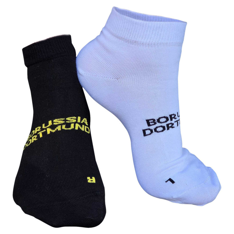Borussia Dortmund Sneaker Socken - 2er Set - weiß | schwarz BVB 09