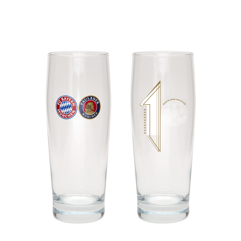 FC Bayern München 2er Set Halbeglas - Deutscher Meister 2022 - Serienmeister 0,5 l Glas FCB