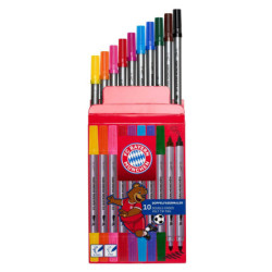 FC Bayern München Doppelfasermaler 10er Set Farbstift zwei Spitzen Stift Filzstift