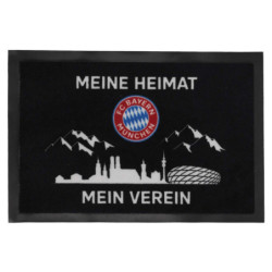 FC Bayern München Fan Fußmatte - Meine Heimat Mein Verein - schwarz Matte Logo Fußabtreter FCB
