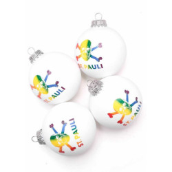 FC St. Pauli Christbaumkugeln - Skull Regenbogen - Weihnachtskugeln weiß Christbaum Schmuck