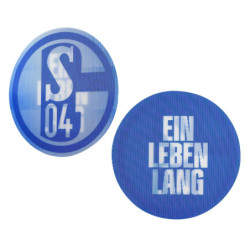 FC Schalke 04 Aufkleber Lentikular blau - Ein Leben lang - 8 cm S04 Autoaufkleber mit Wechselbild